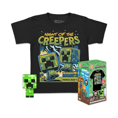 Funko Pocket POP! & Tee: Minecraft - Blue Creeper - T-Shirt - Kleidung Mit Vinyl-Minifigur Zum Sammeln - Geschenkidee - Spielzeug Und Kurzärmeliges Top Für Erwachsene Männer Und Frauen von Funko