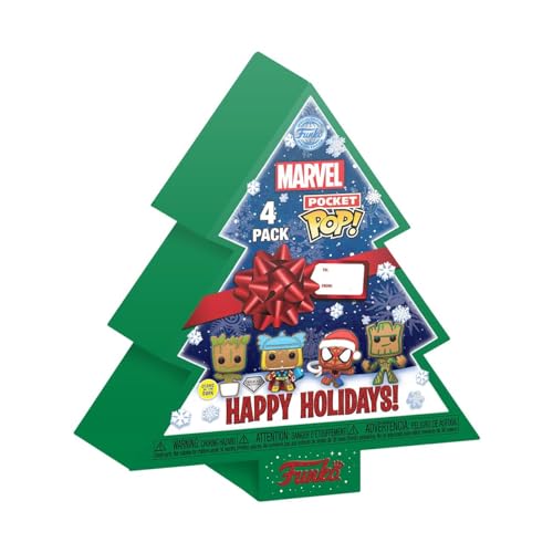 Funko Pocket Pop! Marvel - Groot - Tree Holiday Box 4 Pieces - Marvel Comics - Keychain - Neuartiger Schlüsselanhänger - Vinyl-Minifigur Zum Sammeln - Strumpffüller - Geschenkidee - Minifigur Funko Pocket Pop! Marvel - Groot - Tree Holiday Box 4 Pieces - Marvel Comics - Keychain - Neuartiger Schlüsselanhänger - Vinyl-Minifigur Zum Sammeln - Strumpffüller - Geschenkidee - Minifigur von Funko