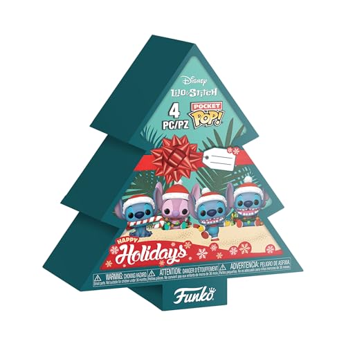 Funko Pocket Pop! Stitch Holiday - 4 Pack Tree Box - Lilo and Stitch - Keychain - Neuartiger Schlüsselanhänger - Vinyl-Minifigur Zum Sammeln - Strumpffüller - Geschenkidee - Offizielle Handelswaren Funko Pocket Pop! Stitch Holiday - 4 Pack Tree Box - Lilo and Stitch - Keychain - Neuartiger Schlüsselanhänger - Vinyl-Minifigur Zum Sammeln - Strumpffüller - Geschenkidee - Offizielle Handelswaren von Funko