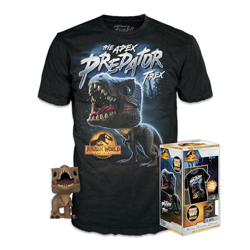 Funko Pocket Pop! & Tee: Arcadia - Trex - Large - (L) - Jurassic World - T-Shirt - Kleidung mit Vinyl-Minifigur Zum Sammeln - Geschenkidee - Spielzeug und Kurzärmeliges Top Für Erwachsene Männer von Funko