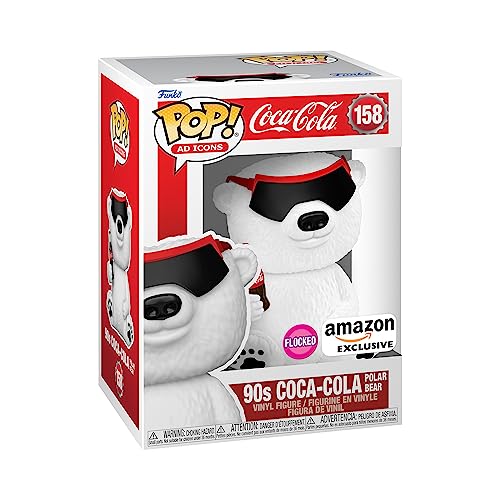 Funko Pop! Ad Icons: Coke - Coca Cola Polar Bear Bear - (90's) - Beflockt - Coca-Cola - Amazon-Exklusiv - Vinyl-Sammelfigur - Geschenkidee - Offizielle Handelswaren - Modellfigur Für Sammler von Funko