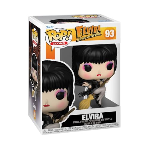 Funko Pop! Icons: Elvira Mistress of The Dark – Elvira Mistress of The Dark Broom - Vinyl-Sammelfigur - Geschenkidee - Offizielle Handelswaren - Spielzeug Für Kinder und Erwachsene - Movies Fans von Funko