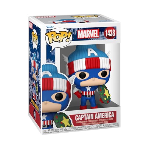 Funko Pop! Marvel: Holiday – Capt. Captain America - Marvel Comics - Vinyl-Sammelfigur - Geschenkidee - Offizielle Handelswaren - Spielzeug Für Kinder und Erwachsene - Comic Books Fans Funko Pop! Marvel: Holiday – Capt. Captain America - Marvel Comics - Vinyl-Sammelfigur - Geschenkidee - Offizielle Handelswaren - Spielzeug Für Kinder und Erwachsene - Comic Books Fans von Funko