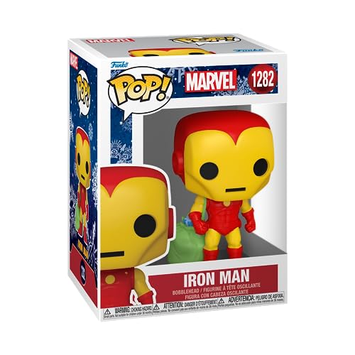 Funko Pop! Marvel: Holiday - Iron Man mit Bag - Vinyl-Sammelfigur - Geschenkidee - Offizielle Handelswaren - Spielzeug Für Kinder und Erwachsene - Movies Fans - Modellfigur Für Sammler von Funko