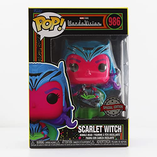 Funko Pop! Marvel: Wanda Vision - Scarlet Witch - (Blacklight) - WandaVision - Vinyl-Sammelfigur - Geschenkidee - Offizielle Handelswaren - Spielzeug Für Kinder und Erwachsene - TV Fans von Funko