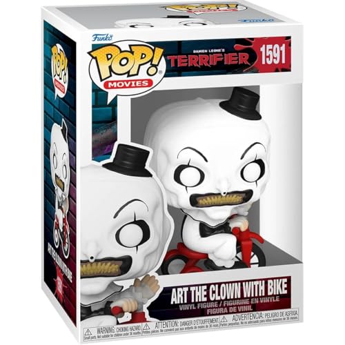 Funko Pop! Movies: Terrifier - Art The Clown mit Bike - Vinyl-Sammelfigur - Geschenkidee - Offizielle Handelswaren - Spielzeug Für Kinder und Erwachsene - Movies Fans - Modellfigur Für Sammler von Funko