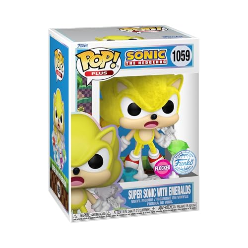 Funko Pop! Plus: Sonic - Super Sonic mit Emeralds - Sonic The Hedgehog - Amazon-Exklusiv - Vinyl-Sammelfigur - Geschenkidee - Offizielle Handelswaren - Spielzeug Für Kinder und Erwachsene von Funko