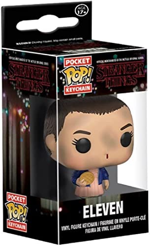 Funko Pop! Keychain: Stranger Things - Eleven mit Eggo - (No Wig) - Stranger Things + Kellogg - Neuartiger Schlüsselanhänger - Vinyl-Minifigur Zum Sammeln - Strumpffüller - Geschenkidee - TV Fans von Funko
