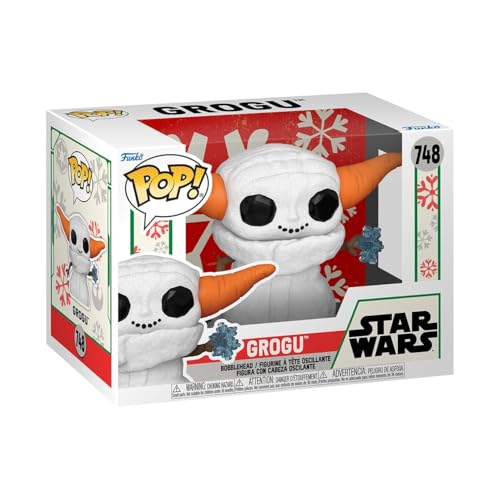 Funko Pop! Star Wars: Mando Holiday - Grogu (The Child, Baby Yoda) SNWMN - The Mandalorian - Vinyl-Sammelfigur - Geschenkidee - Offizielle Handelswaren - Spielzeug Für Kinder und Erwachsene - TV Fans von Funko