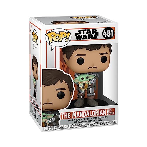 Funko Pop! Star Wars: The Mandalorian - Mando Holding Grogu (The Child, Baby Yoda) - Vinyl-Sammelfigur - Geschenkidee - Offizielle Handelswaren - Spielzeug Für Kinder und Erwachsene - TV Fans von Funko