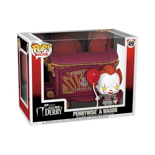 Funko Pop! Town: Welcome To Derry - Pennywise & Wagon - Vinyl-Sammelfigur - Geschenkidee - Offizielle Handelswaren - Spielzeug Für Kinder und Erwachsene - TV Fans - Modellfigur Für Sammler und Display von Funko