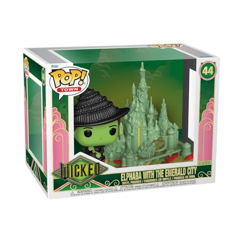 Funko Pop! Town: Wicked - Elphaba w/Emerald City - Vinyl-Sammelfigur - Geschenkidee - Offizielle Handelswaren - Spielzeug Für Kinder und Erwachsene - Movies Fans - Modellfigur Für Sammler von Funko