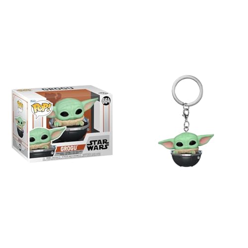 Funko Pop! Vinyl: Star Wars: The Mandalorian S9 - Grogu & Pop! Keychain: Star Wars: The Mandalorian S9 - Grogu (The Child, Baby Yoda) von Funko