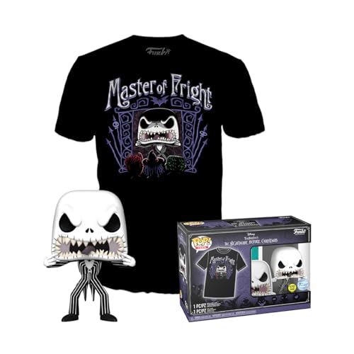 Funko Pop! & Tee: Disney - Jack Skellington - Large - (L) - Disney: The Night Before Christmas - T-Shirt - Kleidung mit Vinyl-Sammelfigur - Geschenkidee - Spielzeug und Kurzärmeliges Top Männer von Funko