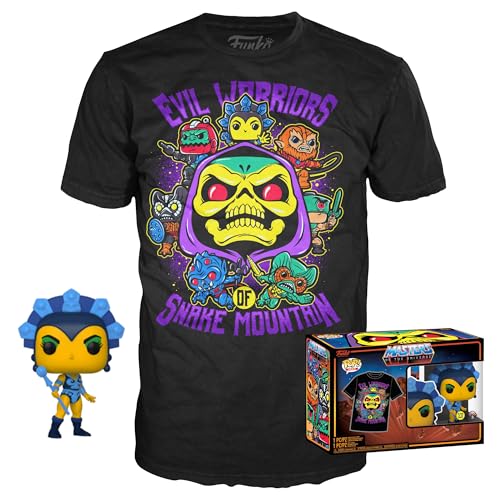 Funko Pop! & Tee: Motu - Evil Lyn - Leuchtet Im Dunkeln - Medium - Masters of The Universe - T-Shirt - Kleidung mit Vinyl-Sammelfigur - Geschenkidee - Spielzeug und Kurzärmeliges Top Männer von Funko