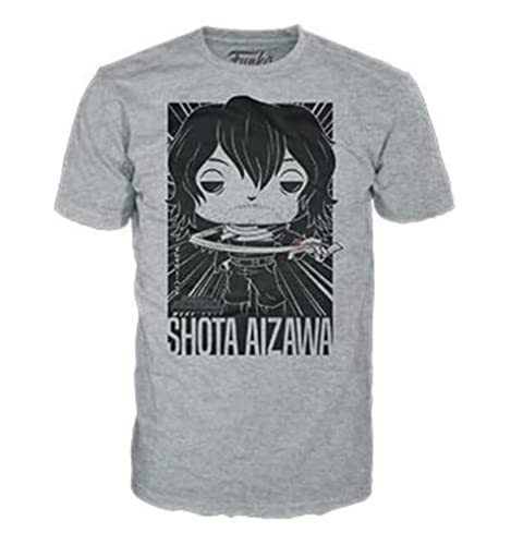 Funko Pop! & Tee: My Hero Academia (MHA) - Hota Shota Aizawa - Small - (S) - T-Shirt - Kleidung mit Vinyl-Sammelfigur - Geschenkidee - Spielzeug und Kurzärmeliges Top Für Erwachsene Männer und Frauen von Funko