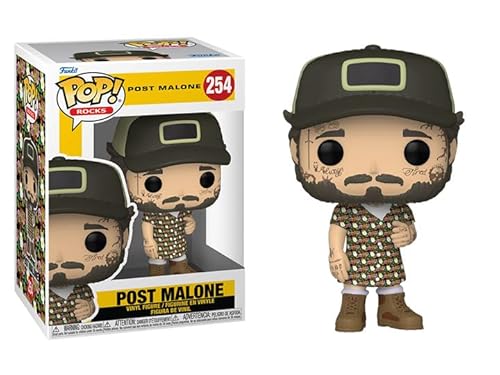 Funko Post Malone im Sommerkleid mit Hut und Stiefeln + Pop Protector: Pop! Rocks Vinyl-Figur (Geschenkset gebündelt mit ToyBop Brand Box Protector Collector Case) von Funko
