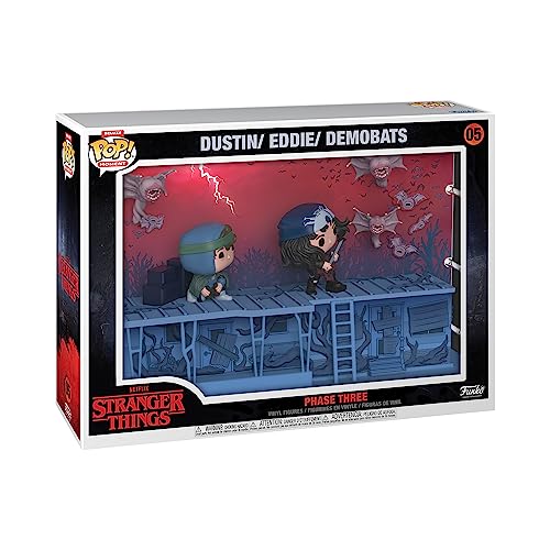 Funko Pop! Moments Deluxe: Stranger Things - Dustin, Eddie and The Demobats - Phase Three - Vinyl-Sammelfigur - Geschenkidee - Offizielle Handelswaren - Spielzeug Für Kinder und Erwachsene von Funko