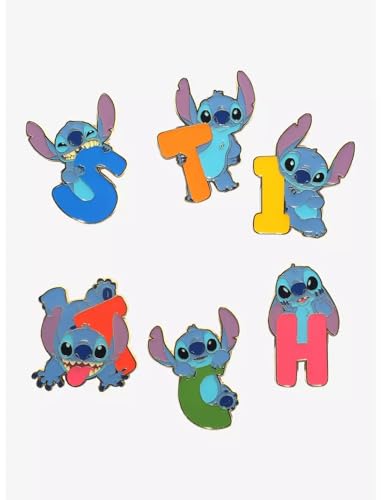 Loungefly Disney - Lilo & Stitch - Letters & Poses Mystery Enamel Pin - Styles Vary - Lilo And Stitch - Blind Box - Emaille-Nadeln - Niedliche Brosche Zum Sammeln - Für Rucksäcke & Taschen von Funko