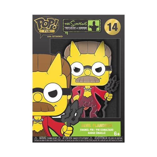 Loungefly Large Enamel Enamel Pin Horror: Simpsons - Ned Flanders - Devil Flanders - The Simpsons Emaille-Nadeln - Niedliche Brosche Zum Sammeln - Für Rucksäcke & Taschen - Geschenkidee - TV Fans von Funko