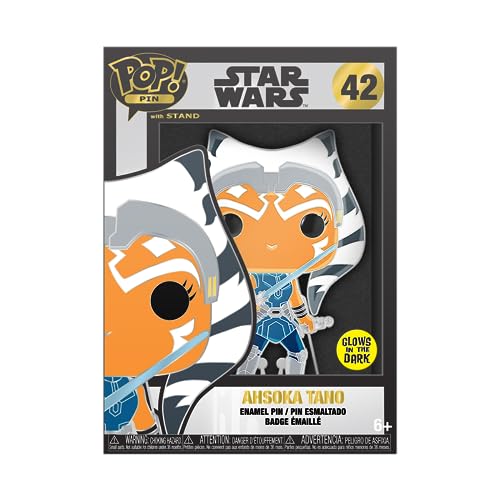 Funko Large Enamel Pin STAR WARS: CLONE WARS - Ahsoka Tano - AHSOKA Emaille-Nadeln - Niedliche Brosche Zum Sammeln - Für Rucksäcke & Taschen - Geschenkidee - Offizielle Handelswaren von Funko