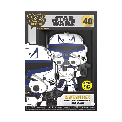 Funko Large Enamel Pin STAR WARS: CLONE WARS - Captain Rex - CAPTAIN REX Emaille-Nadeln - Niedliche Brosche Zum Sammeln - Für Rucksäcke & Taschen - Geschenkidee - Offizielle Handelswaren von Funko