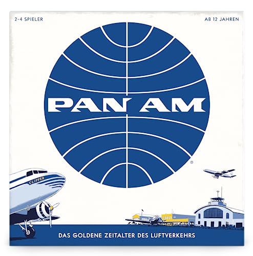 PAN AM Lustiges Strategie-Brettspiel für die ganze Familie - Deutsche Sprache - Enthält 52 Flugzeugminiaturen aus 4 verschiedenen Epochen der Luftfahrt (ab 12 Jahren) Ideal für 2-4 Spieler von Funko