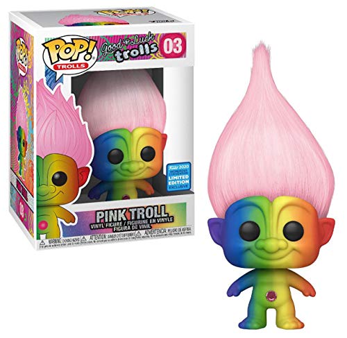 Trolls Classic Rainbow Troll POP! Pink Hair Vinyl Figur 9 cm WonderCon Exclusive von Funko