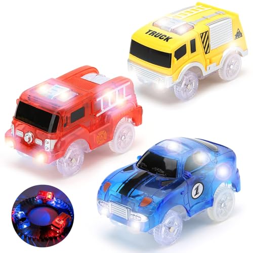 Funkprofi 3 Pack Magic Track Auto Spielzeug für Kinder, Light Up Spielzeugautos mit 5 LED blinkende Lichter, Gelb Engineering Auto, Blau Racing Auto, Red Fire Engine Funkprofi 3 Pack Magic Track Auto Spielzeug für Kinder, Light Up Spielzeugautos mit 5 LED blinkende Lichter, Gelb Engineering Auto, Blau Racing Auto, Red Fire Engine von Funkprofi