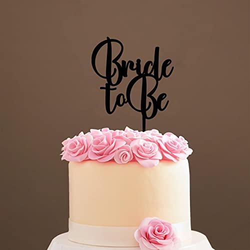 Bride to Be Hochzeitstortenaufsatz, Vow Renewal Cake Topper, Bride to be Anniversary Cake Topper, Einzigartiges Geschenk für Hochzeit, Verlobung, Jahrestag, Schwarz von Funlucy