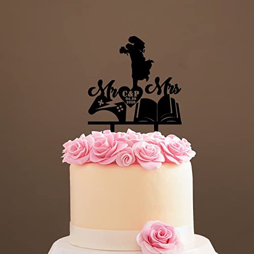 Custom Mr Mr Cake Topper Couple Game And Book Cake Topper, Bride And Groom Hug Silhouette Cake Topper Perfect for Wedding, Engaged, Anniversary, Bridal Shower Party Cake Decorations Custom Mr Mr Cake Topper Couple Game And Book Cake Topper, Bride And Groom Hug Silhouette Cake Topper Perfect for Wedding, Engaged, Anniversary, Bridal Shower Party Cake Decorations von Funlucy
