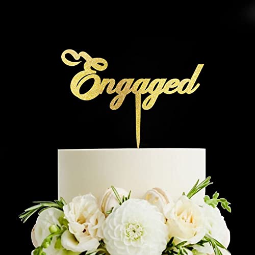 Engaged Wedding Cake Topper, Vow Renewal Cake Topper, Elegant Anniversary Cake Topper, Einzigartiges Geschenk für Hochzeit, Verlobung, Jahrestag, Gold von Funlucy