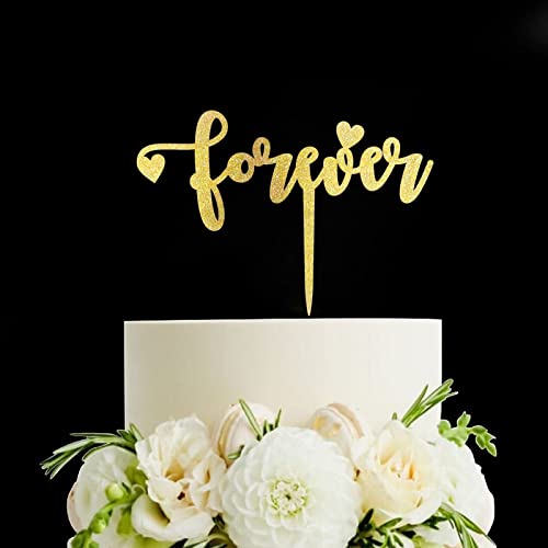 Forever Cake Topper - Geeignet für Valentinstag, Hochzeit, Brautparty, Geständnis, Verlobung, Jahrestag, Party, Kuchendekoration, Acryl, Gold Forever Cake Topper - Geeignet für Valentinstag, Hochzeit, Brautparty, Geständnis, Verlobung, Jahrestag, Party, Kuchendekoration, Acryl, Gold von Funlucy