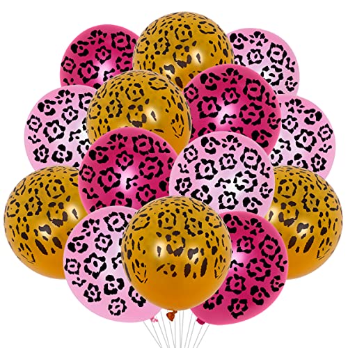 36 Stück Luftballons mit Leopardenmuster, Dschungel-Safari-Tierdruck-Luftballons für Wild Zoo-Themen-Mädchen-Frauen-Geburtstagsfeier, Junggesellenabschied-Dekorationen von Funmemoir