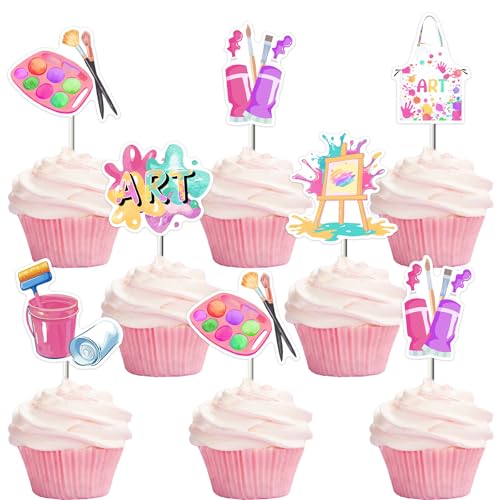 Funmemoir Cupcake-Topper für Geburtstagspartys, Gemälde, Geburtstagsparty-Dekorationen für Mädchen, Kunst, Cupcake-Dekorationen für Lass uns malen, Künstler, Zeichnen, künstlerische Buntstifte, Kunst Funmemoir Cupcake-Topper für Geburtstagspartys, Gemälde, Geburtstagsparty-Dekorationen für Mädchen, Kunst, Cupcake-Dekorationen für Lass uns malen, Künstler, Zeichnen, künstlerische Buntstifte, Kunst von Funmemoir