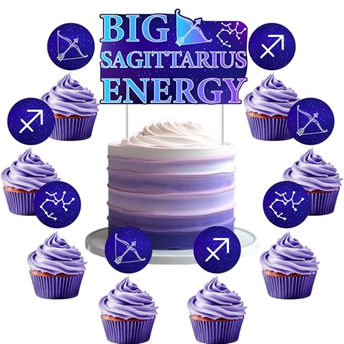 Funmemoir Großer Schütze-Energie-Party-Dekorationen – 1 Tortenaufsatz und 24 Cupcake-Topper für Schütze im November Dezember Geburtstag, 12 Sternbilder, Themenparty-Dekor Funmemoir Großer Schütze-Energie-Party-Dekorationen – 1 Tortenaufsatz und 24 Cupcake-Topper für Schütze im November Dezember Geburtstag, 12 Sternbilder, Themenparty-Dekor von Funmemoir