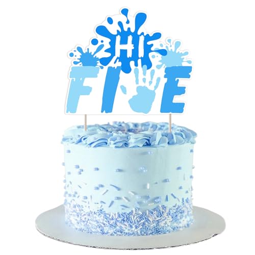 Funmemoir High Five Geburtstagsparty-Dekorationen Junge – Hi Five Tortenaufsatz, blauer 5. Handabdruck, Party-Kuchendekorationen für Handabdruck, offiziell eine Handvoll 5 Jahre alter Junge Funmemoir High Five Geburtstagsparty-Dekorationen Junge – Hi Five Tortenaufsatz, blauer 5. Handabdruck, Party-Kuchendekorationen für Handabdruck, offiziell eine Handvoll 5 Jahre alter Junge von Funmemoir