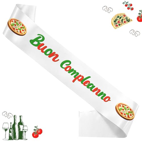 Funmemoir Italien Party Dekorationen - Buon Compleanno Schärpe, Italien Geburtstag Party Dekorationen Italienische Pizza Thema Schulter Schärpe für Geburtstag, Babyparty, Ich liebe Italien Feier Funmemoir Italien Party Dekorationen - Buon Compleanno Schärpe, Italien Geburtstag Party Dekorationen Italienische Pizza Thema Schulter Schärpe für Geburtstag, Babyparty, Ich liebe Italien Feier von Funmemoir