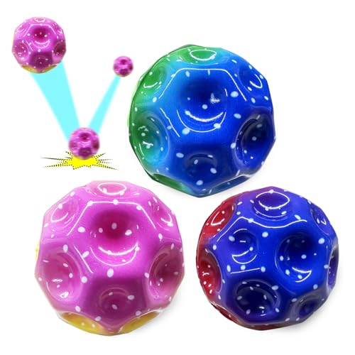Astro Jump Ball, Space Moon Ball, Mini Jump Ball, Hohe Sprünge Gummiball, Super High Bouncing Lightweight Springen Ball, Hüpfbälle, Bouncy Balls, Interaktives Spielzeug zum Stressabbau (A) von Funmo