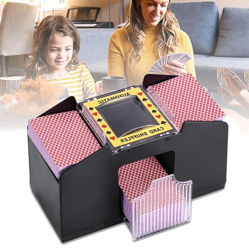 Automatischer Elektrischer Kartenmischer 4 Decks,USB-C/Batteriebetriebener Kartenmischer,Poker-Karten-Mischmaschine,Kartenspielwerkzeug Zubehör,Zuhause,Turnier für UNO,Blackjack,Texas Hold'em,Canasta Automatischer Elektrischer Kartenmischer 4 Decks,USB-C/Batteriebetriebener Kartenmischer,Poker-Karten-Mischmaschine,Kartenspielwerkzeug Zubehör,Zuhause,Turnier für UNO,Blackjack,Texas Hold'em,Canasta von Funmo