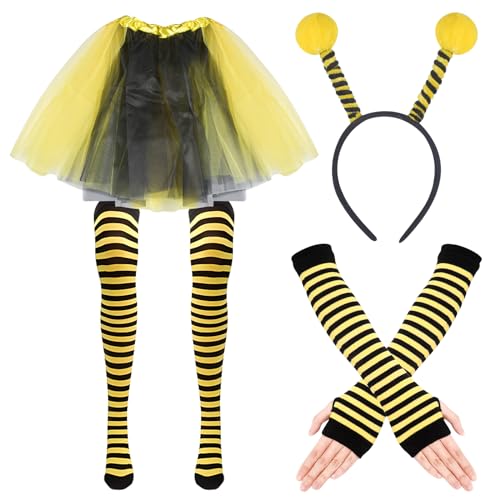 Bienenkostüm Erwachsene Kleidung,Bienenkostüm Bienen kostüm, Bienenkostüm Hummel Set, Rollenspiele Set, für Damen Karneval Verkleidung, Cosplay Partys, Halloween, Karneval von Funmo
