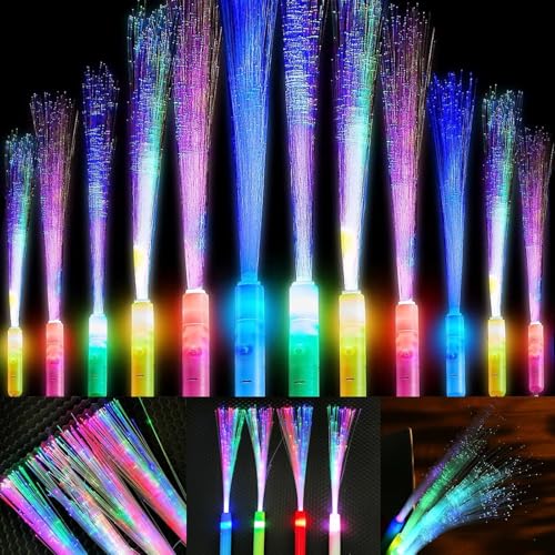 Funmo 12 Stück Leuchtstäbe Glasfaser, Leuchtstäbe Partyzubehör, Bunt blinkende LED Leuchtstäbe, 3 Modi Blinkende, für Mitgebsel Kindergeburtstag, Kinder Weihnachten, Party, Konzert, Hochzeit Funmo 12 Stück Leuchtstäbe Glasfaser, Leuchtstäbe Partyzubehör, Bunt blinkende LED Leuchtstäbe, 3 Modi Blinkende, für Mitgebsel Kindergeburtstag, Kinder Weihnachten, Party, Konzert, Hochzeit von Funmo