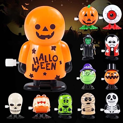 Funmo 12 Stücke Halloween Kürbis Ghost Skull Wind Up Spielzeug,Kinder Aufziehspielzeug Halloween lustige Springen Spielzeug für Parteibevorzugung Goody Bag Füller Fledermaus Mumie Zombie, Mehrfarbig Funmo 12 Stücke Halloween Kürbis Ghost Skull Wind Up Spielzeug,Kinder Aufziehspielzeug Halloween lustige Springen Spielzeug für Parteibevorzugung Goody Bag Füller Fledermaus Mumie Zombie, Mehrfarbig von Funmo