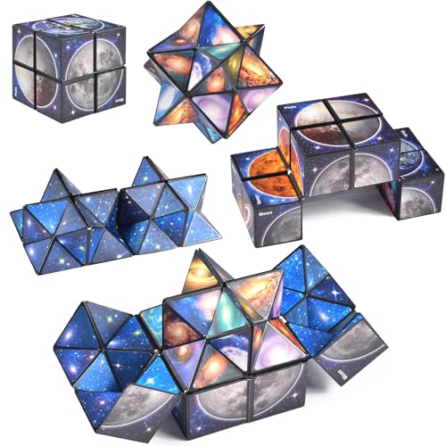 Funmo 2 in 1 Sternenklarer Himmel Zauberwürfel Infinity,Zauberwürfel Sternenklarer Himmel,Stressabbau Spielzeug,Transforming Cubes Magic Puzzle Cubes für Kinder und Erwachsene von Funmo