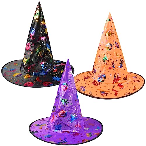 Funmo 3 Stück Halloween Hexenhut, Zauberer Hut Kinder Schwarz, Kostüm Cosplay Dekoration für Kinder Gastgeschenke Festival Verkleidung Funmo 3 Stück Halloween Hexenhut, Zauberer Hut Kinder Schwarz, Kostüm Cosplay Dekoration für Kinder Gastgeschenke Festival Verkleidung von Funmo