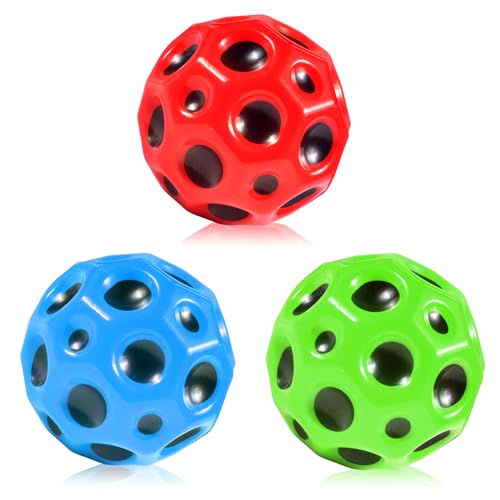 Funmo 3 Stück Space Moon Ball,Astro Jump Ball,Mini Bouncing Ball Toy,High Jumps Gummiball,Bouncing Gummiball, Bounce Ball Bouncing Ball, Mondball Lavaball von Funmo