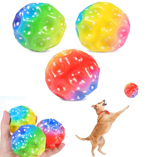 Funmo Astro Jump Ball 3 Stück Sprünge Gummiball,Space Ball Moon Ball,Mini Bouncing Ball Toy, Super High Bouncing Space Ball, Regenbogen Moon Ball, Planeten Hüpfbälle Spielzeug Ostergeschenke Kinder von Funmo