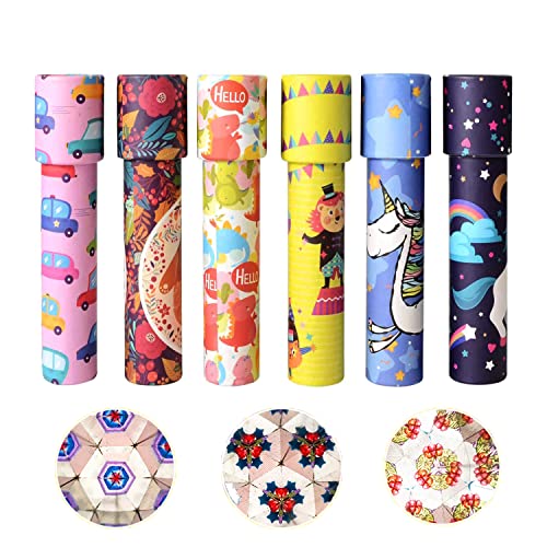Funmo 6 Pack Kaleidoskop Magie Klassisches Spiel Lernspielzeug Kinder Party Spielzeug Classic Tin Kaleidoskop Spielzeug Party Set Prisma Teleskop Puzzle (Gelegentliche Anlieferung) von Funmo