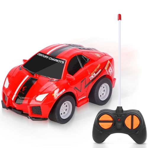 Funmo Ferngesteuertes Cars Auto, Autoferngesteuertes Auto in Rot, ferngesteuertes Auto ab 3 Jahre, Fernbedienung Spielzeug ab 2 3 4 5+ Jahre Jungen Mädchen Geschenk von Funmo