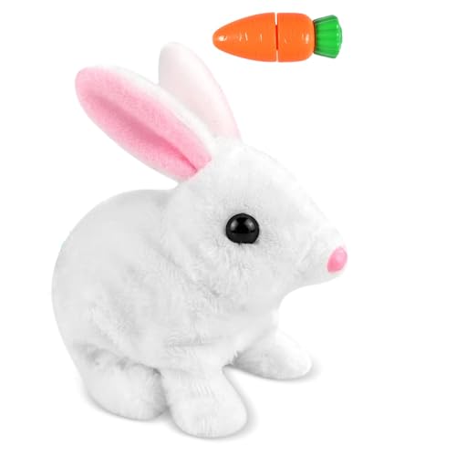 Funmo Hüpfendes Kaninchen Interaktives elektronisches Haustier Ostern Plüschhasenspielzeug mit Geräuschen Bewegungen Animiertes Gehen Wackeln Ohren Zucken Nase Geschenk für Kinder Funmo Hüpfendes Kaninchen Interaktives elektronisches Haustier Ostern Plüschhasenspielzeug mit Geräuschen Bewegungen Animiertes Gehen Wackeln Ohren Zucken Nase Geschenk für Kinder von Funmo